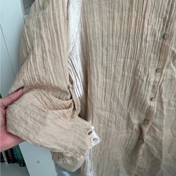 Boutique Eden & Olivia maternity lightweight long sleeve oversized shirt blouse - Picture 2 of 6